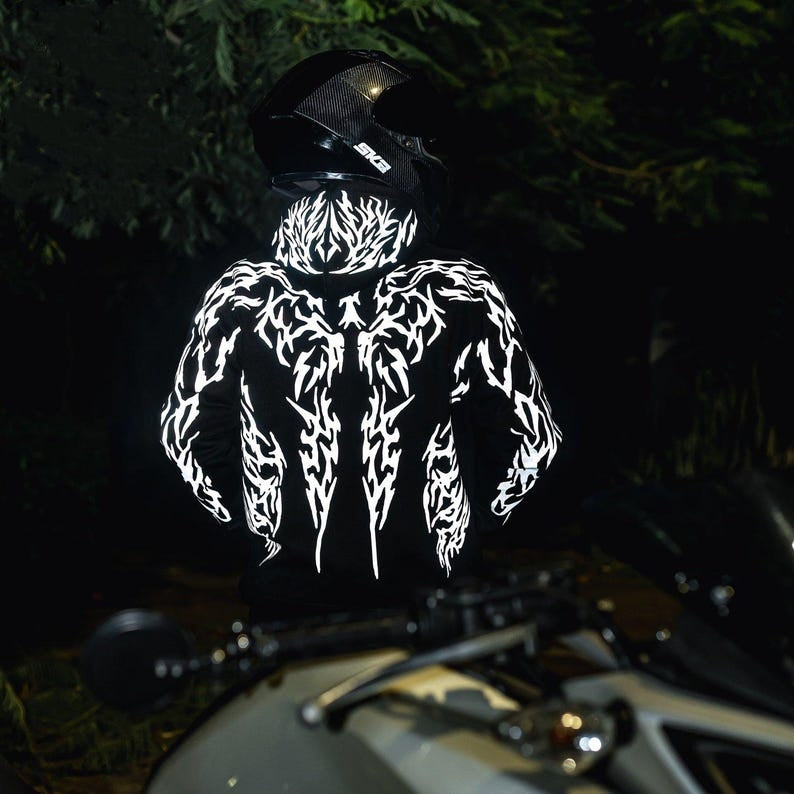 444 Reflective V1 Hoodie - Silver Print Lights Up at Night
