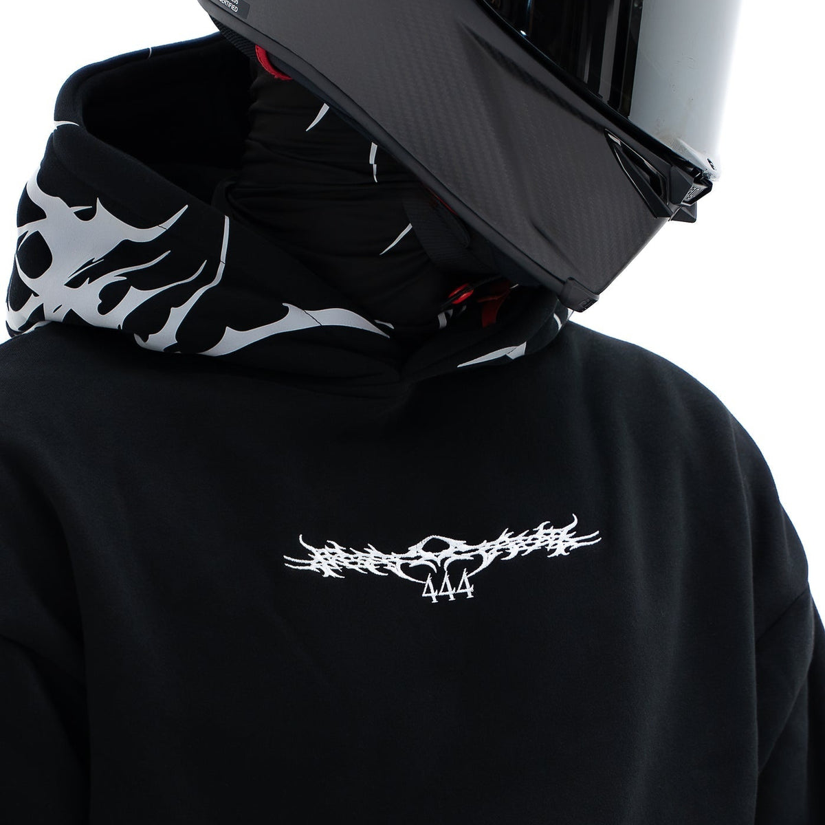 444 Reflective V2 Hoodie - Silver Print Lights Up at Night
