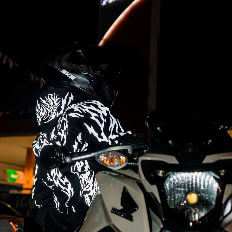 444 Reflective V1 Hoodie - Silver Print Lights Up at Night