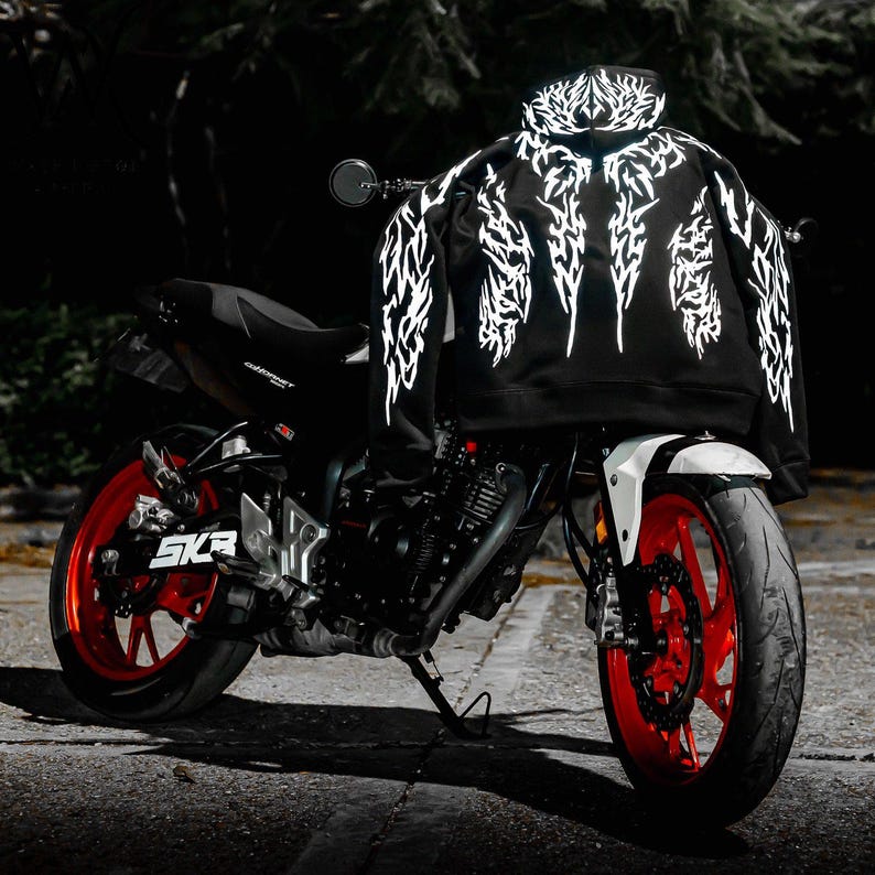 444 Reflective V1 Hoodie - Silver Print Lights Up at Night