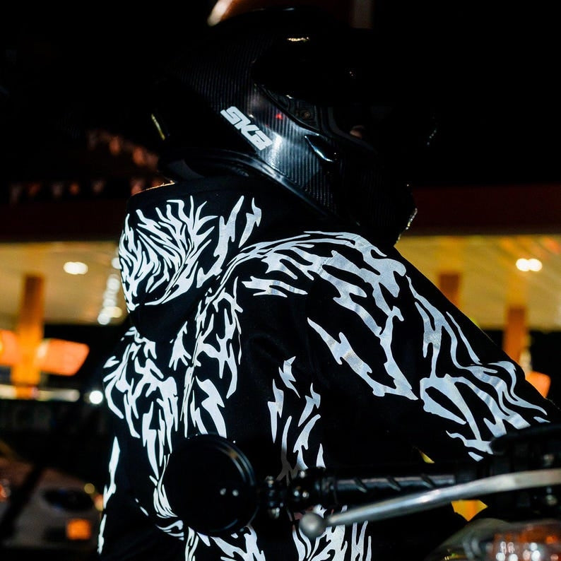 444 Reflective V1 Hoodie - Silver Print Lights Up at Night