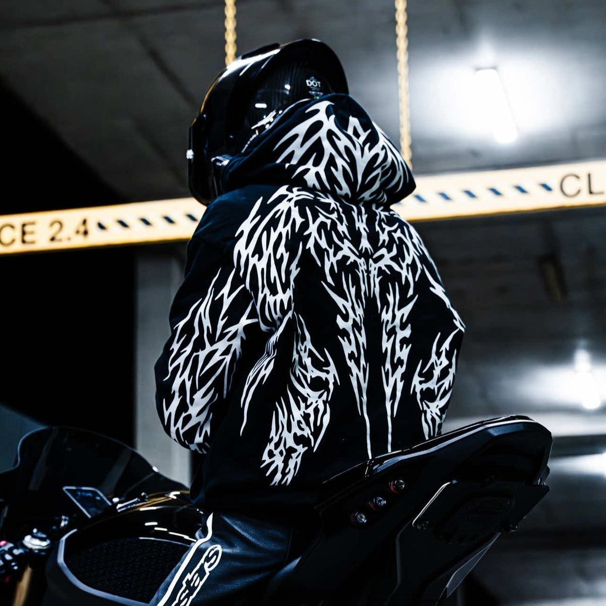 444 Reflective V1 Hoodie - Silver Print Lights Up at Night