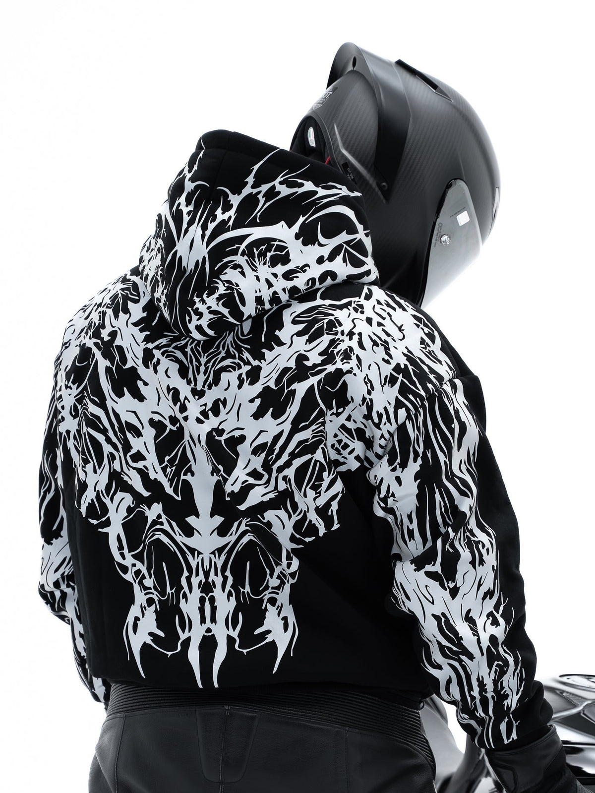 444 Reflective Hoodie - Silver Print Lights Up at Night