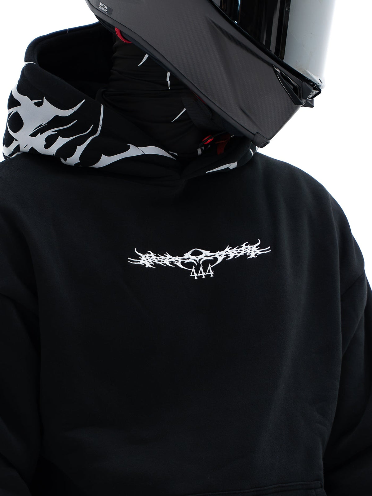 444 Reflective V3 Hoodie - Silver Print Lights Up at Night
